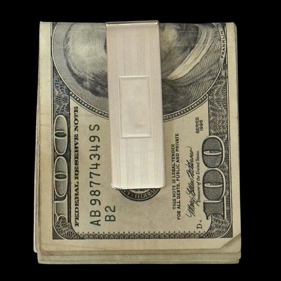 Tiffany & Co Etched Money Clip Sterling Silver Estate TIF910 - Picture 2 of 5